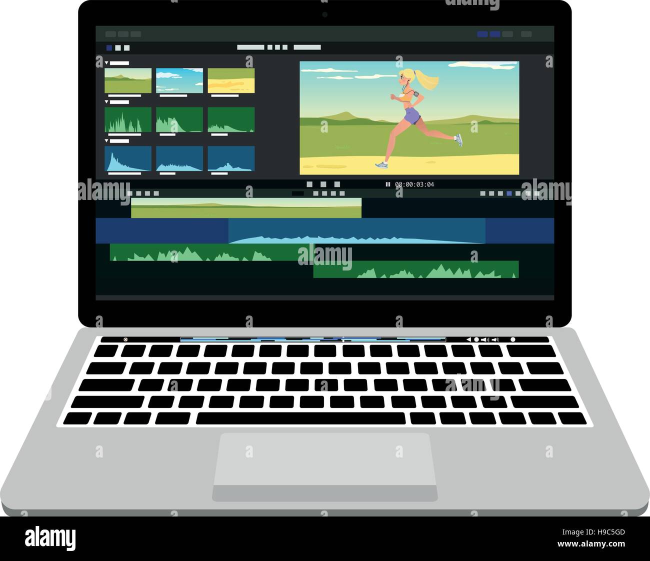 New laptop with video processing editor Stock Vector Image & Art Alamy