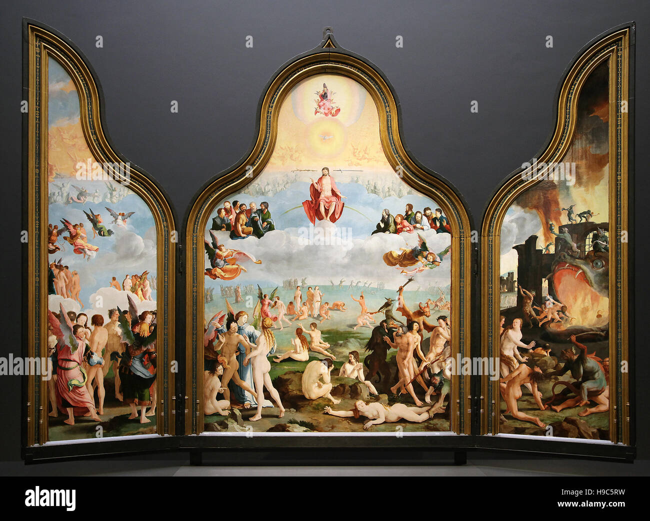 The Last Judgement 1526-1527 triptych by Lucas van Leyden 1494-1533 Stock Photo
