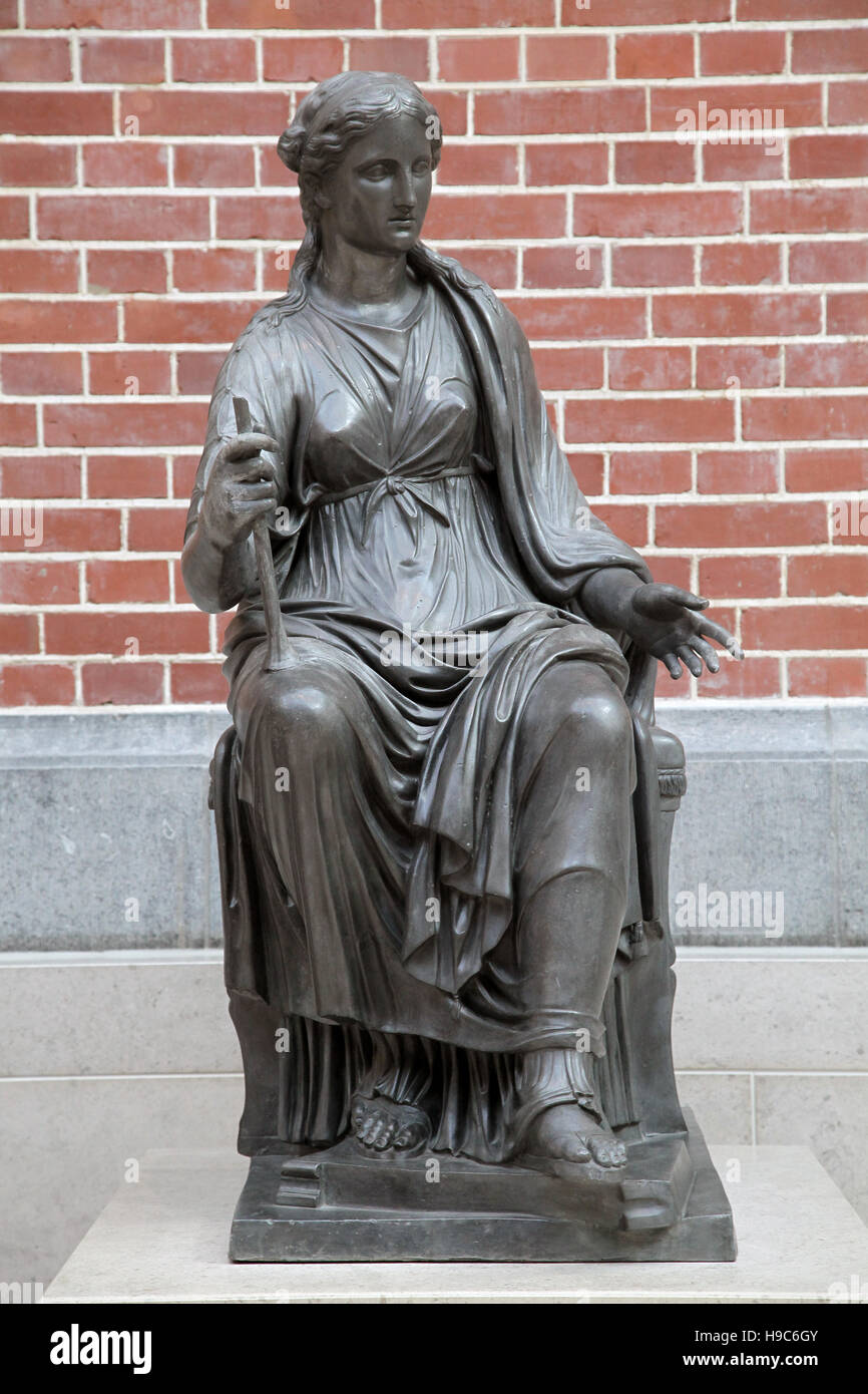 Lead statue Euterpe by Francesco Righetti 1749-1819 Rome.Italian sculptor Stock Photo