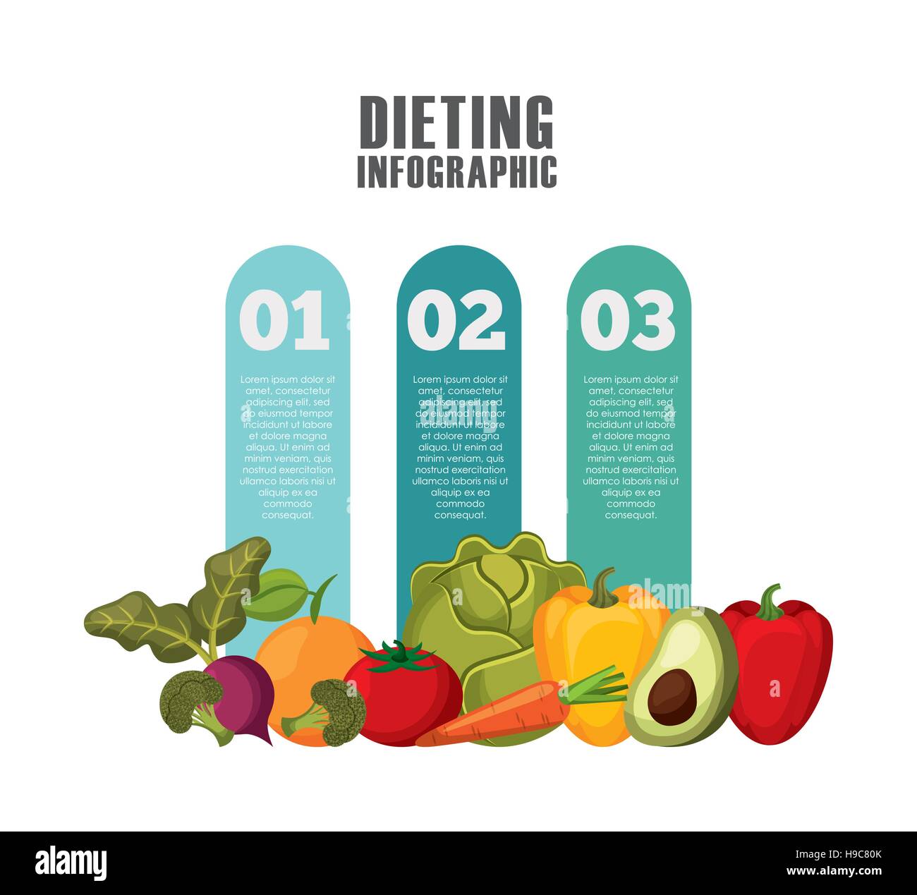 infographic presentation of healthy food for dieting with vegetables ...