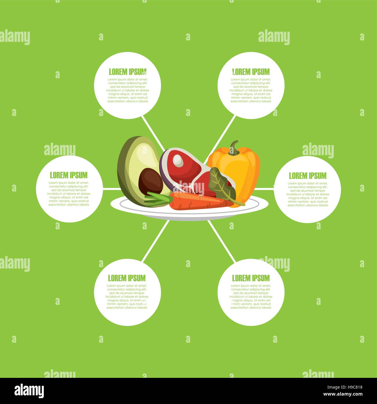 infographic presentation of healthy food for dieting with vegetables ...