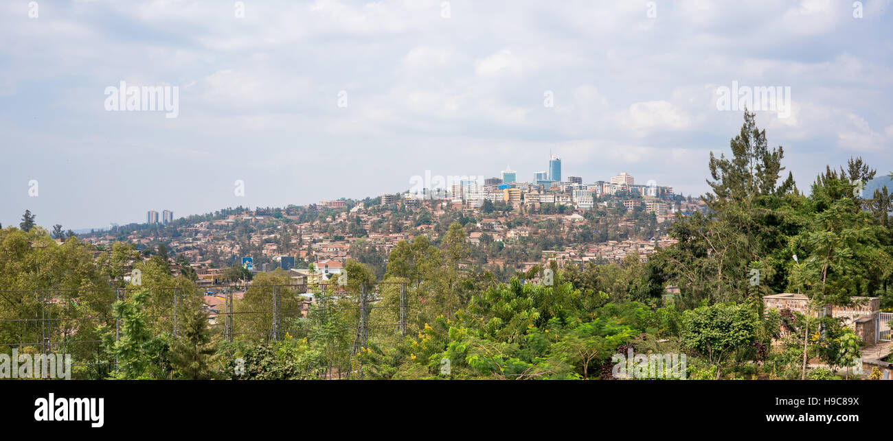 Bird's eye view of the buildings of downtown Kigali Stock Photo