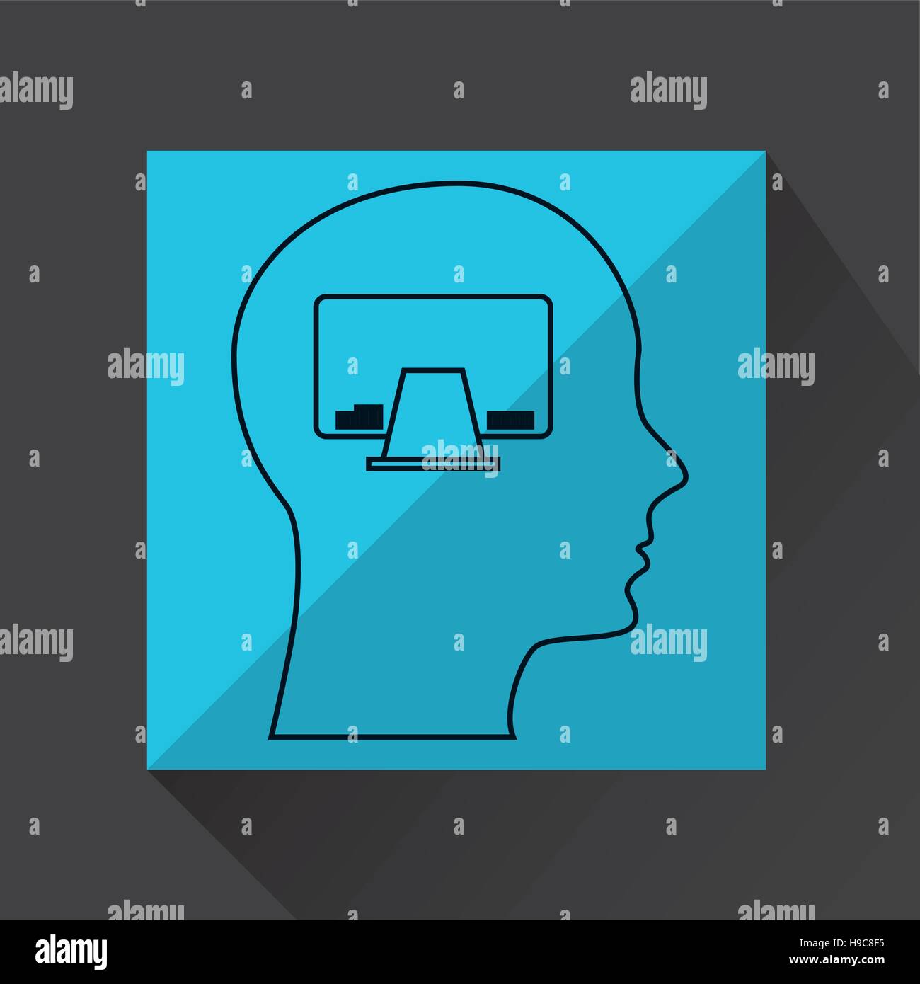 silhouette profile business computer concept vector illustration eps 10 ...