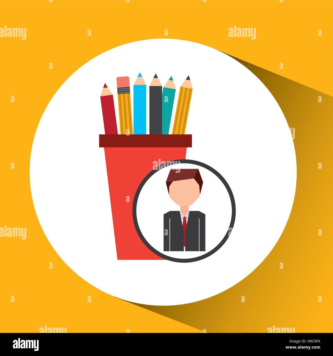 businessman character pencil holders concept vector illustration eps 10 ...