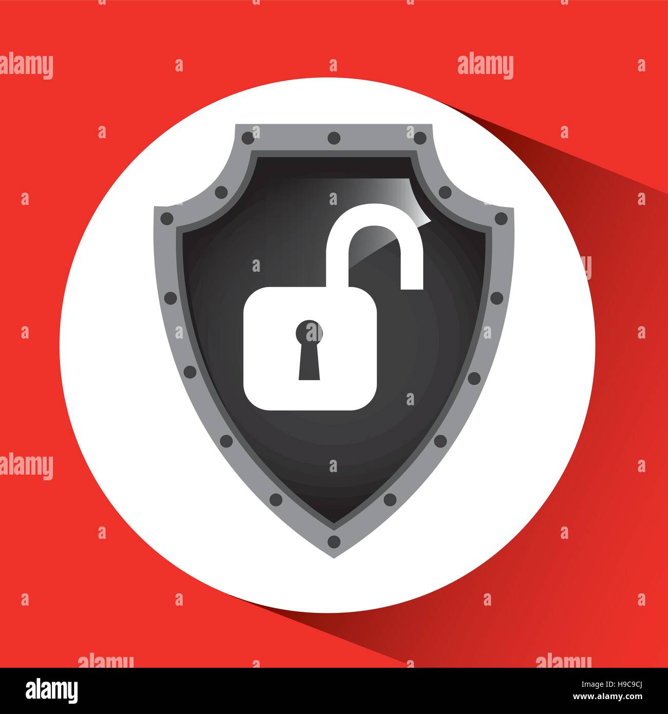 hand holding padlock security shield data vector illustration eps 10 ...