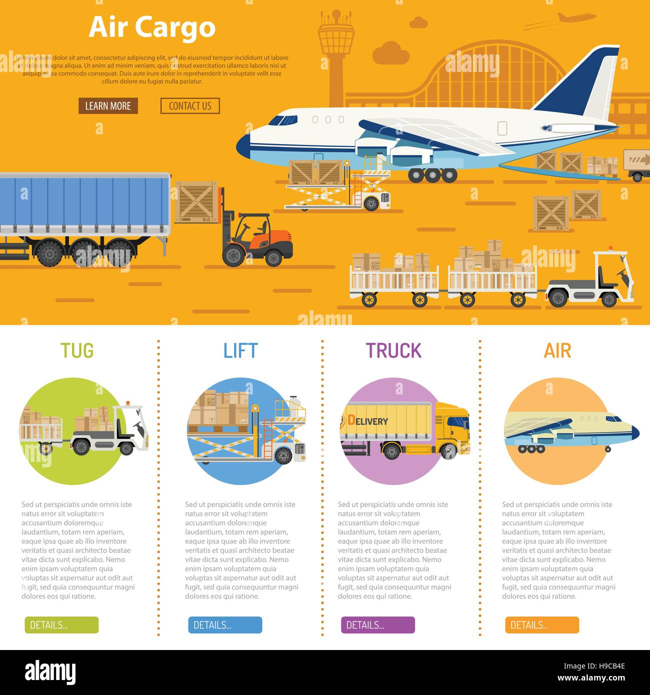 Air cargo infographics Stock Vector