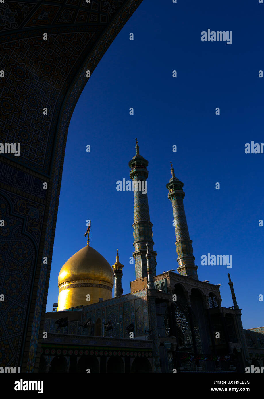 Fatima al-masumeh shrine during muharram, Central county, Qom, Iran Stock Photo