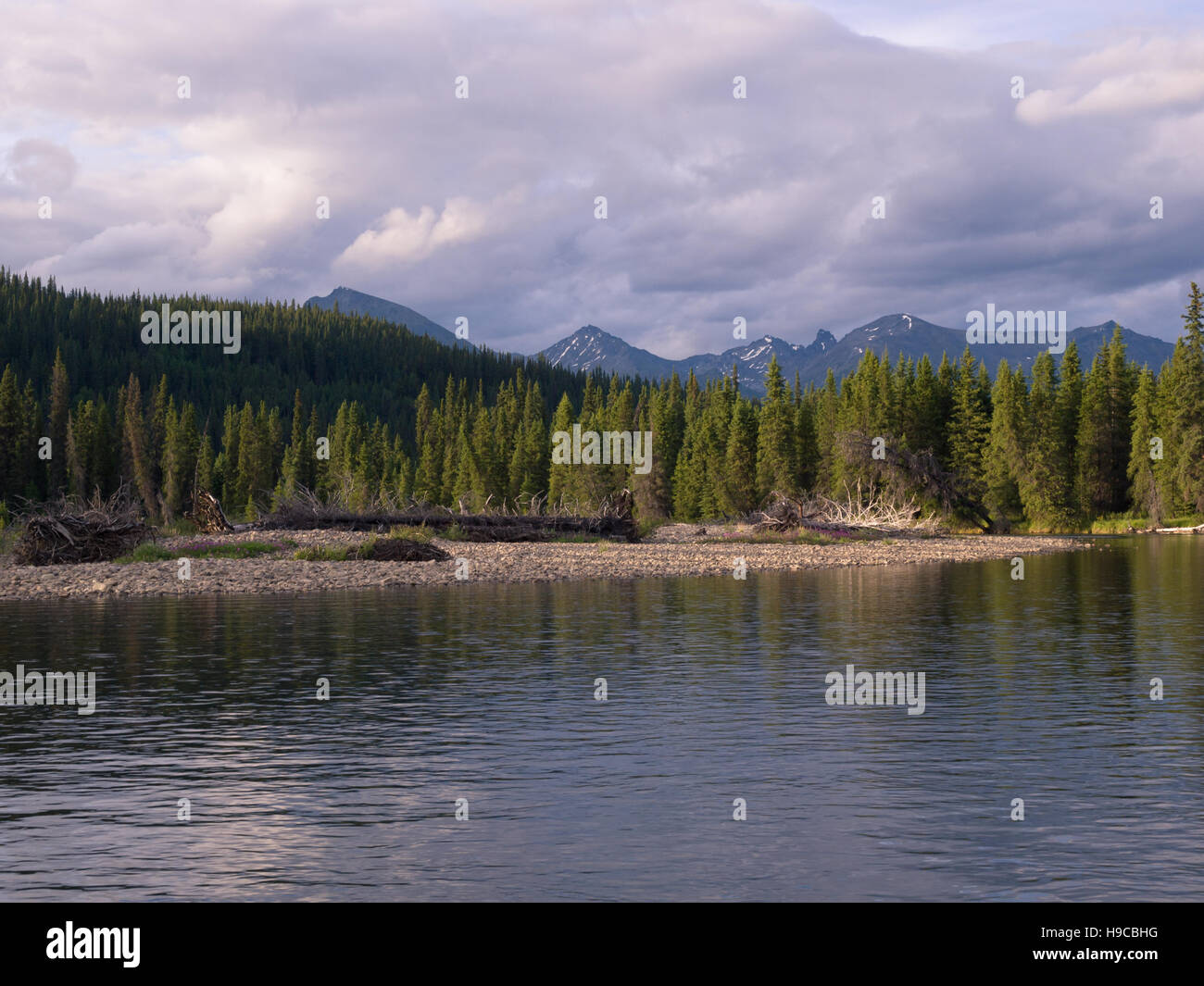 Upper Stikine River in Spatsizi Plateau Wilderness Park Stock Photo