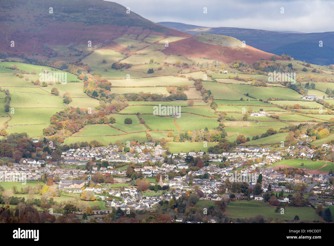 The rural town of Crickhowell, Brecon Beacons National Park, Powys, Mid Wales, UK Stock Photo