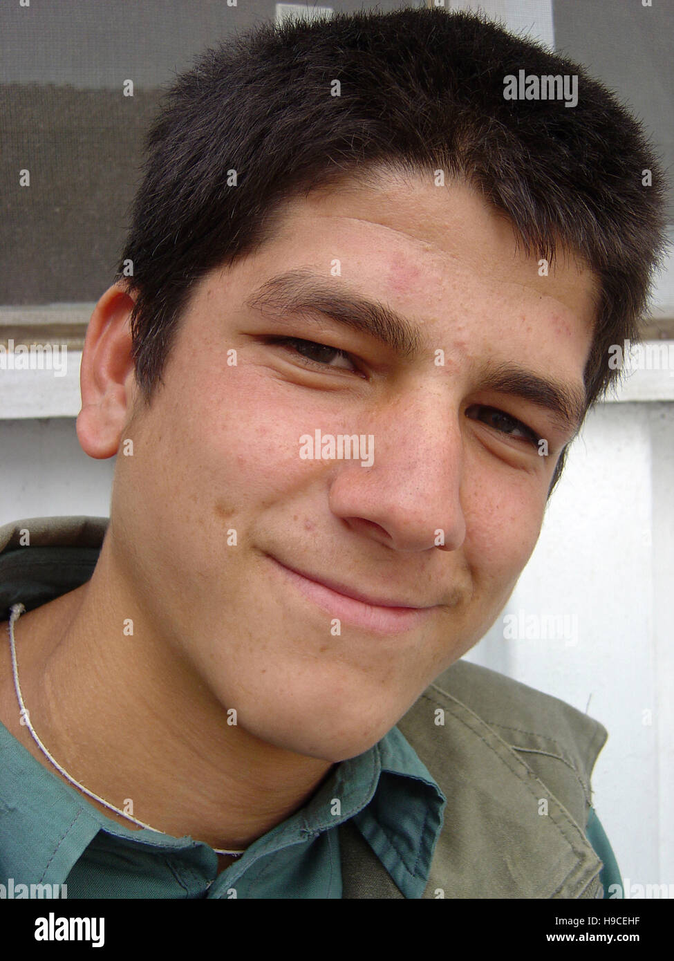 31st May 2004 Portrait of a youth inside the Wazir Akbar Khan Orthopaedic Centre in northern Kabul, Afghanistan. Stock Photo