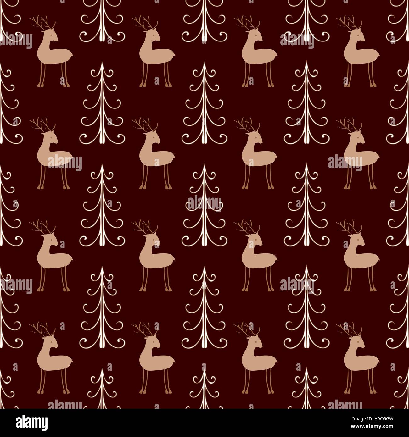 Deer forest seamless pattern Stock Vector Image & Art - Alamy