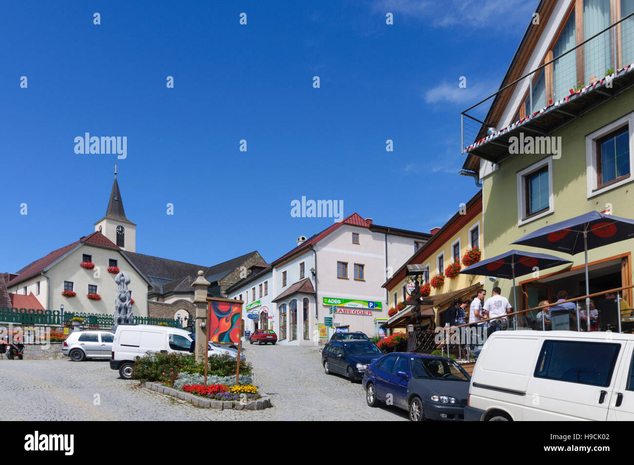 Bad Traunstein: Town center, Waldviertel, Niederösterreich, Lower Austria, Austria Stock Photo