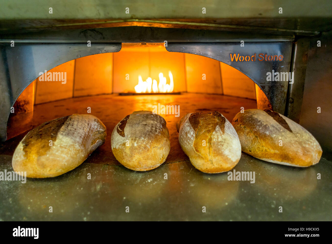 Neighbours and friends gather to bake bread for each other in Hove Stock Photo