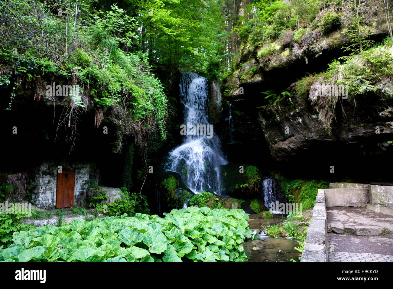 Lichtenhain Waterfall Stock Photo