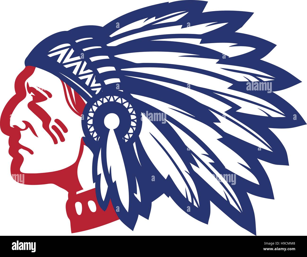 American native chief. Vector illustration Stock Vector