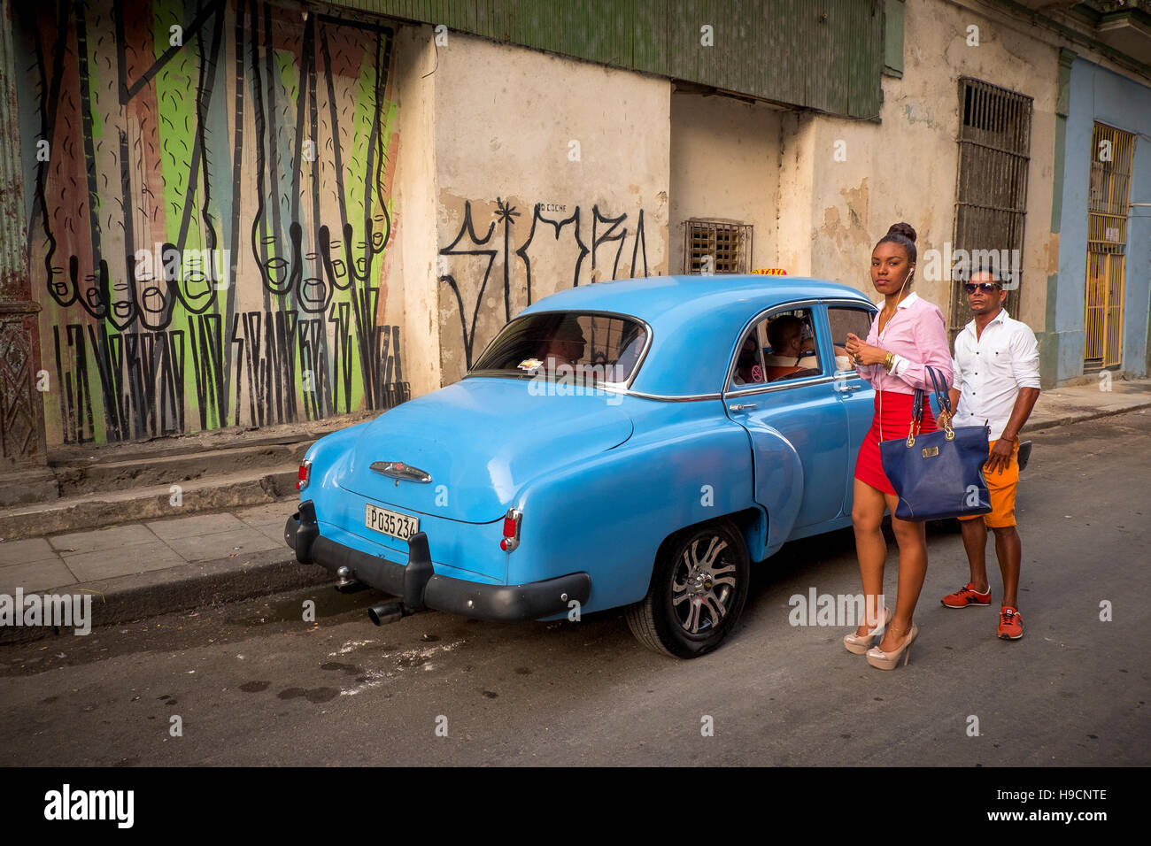 Havana, Cuba: Street scene in Havana Vieja Stock Photo