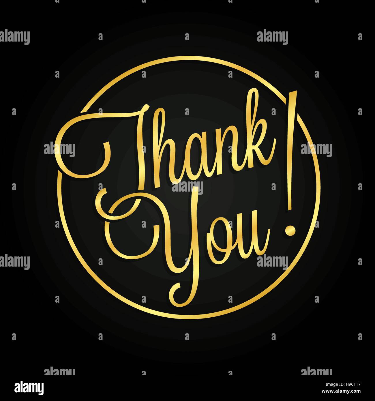 Thank you golden lettering for your design Stock Vector