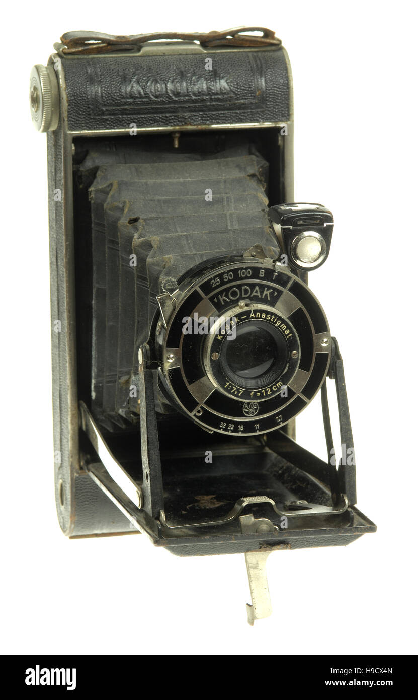 Kodak Junior 620 self-erecting camera. 1933 model. Stock Photo