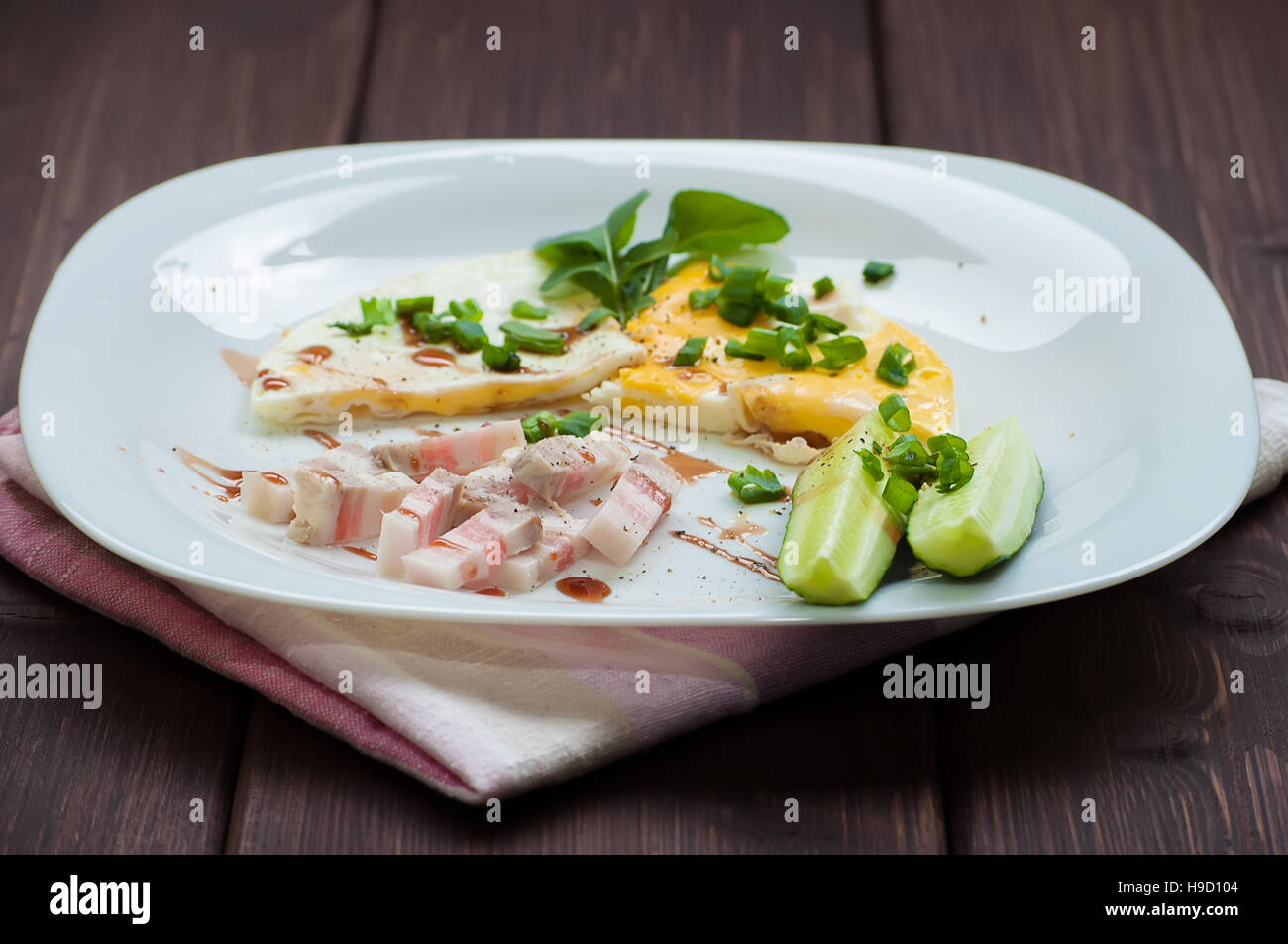 traditional breakfast of scrambled eggs and vegetables Stock Photo - Alamy