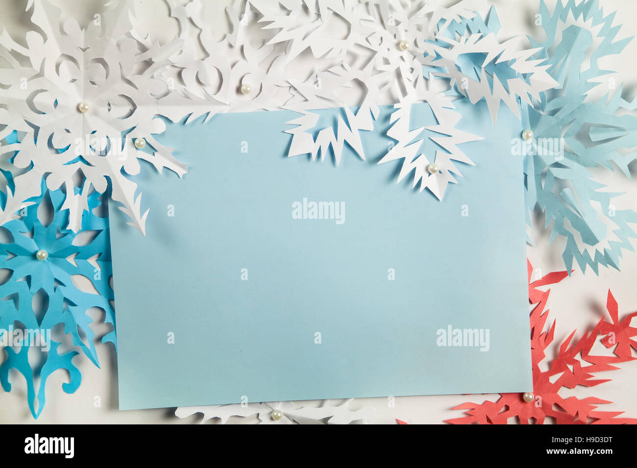 Christmas background with colourful snowflakes Stock Photo - Alamy