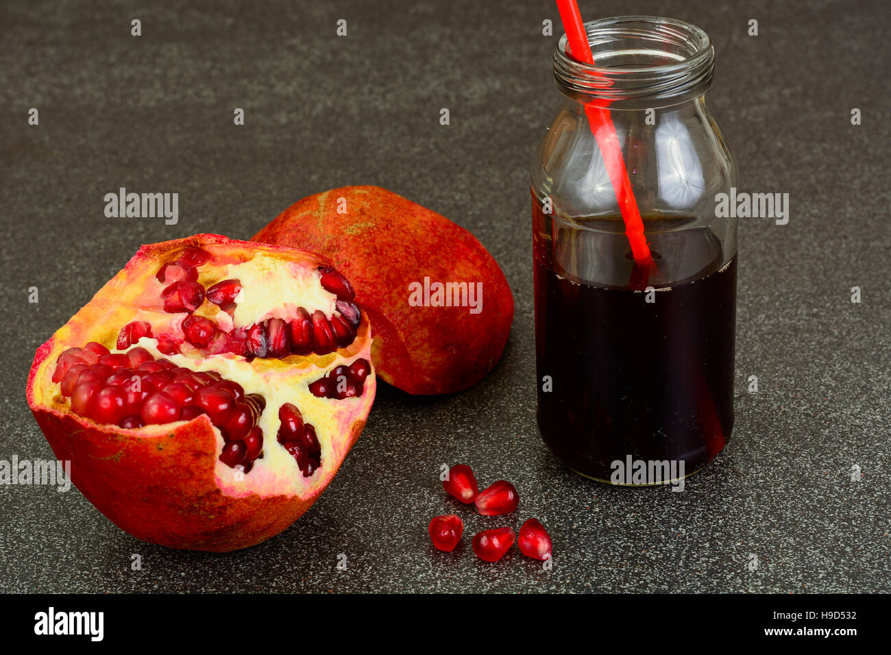 Pomegranate Juice and Pomegranate Cut. Studio Photo Stock Photo Alamy