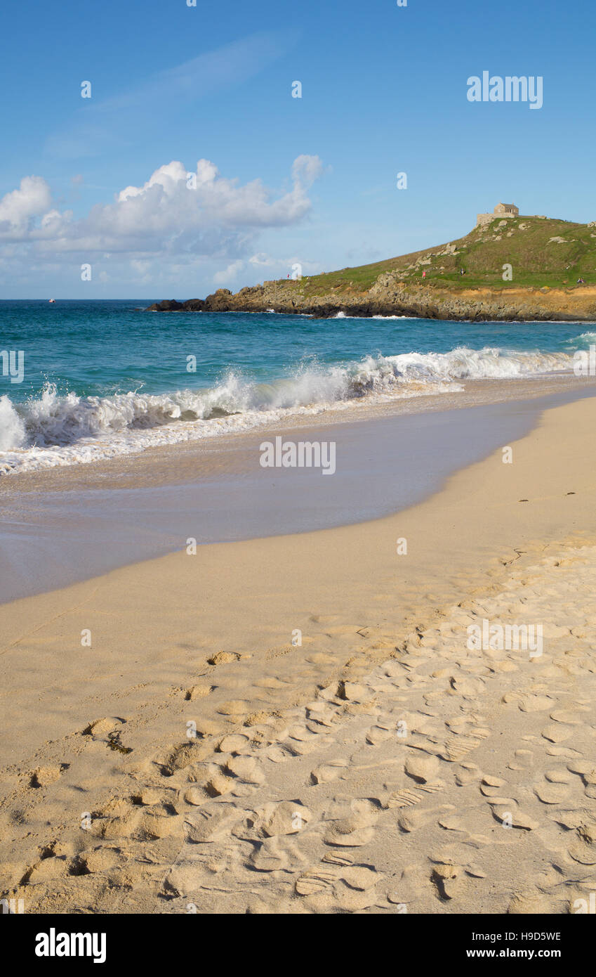 Porthmeor beach in St. Ives, Cornwall England. Stock Photo