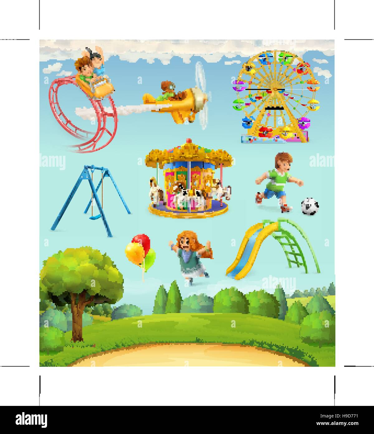 Children playground, set of vector icons Stock Vector Image & Art - Alamy