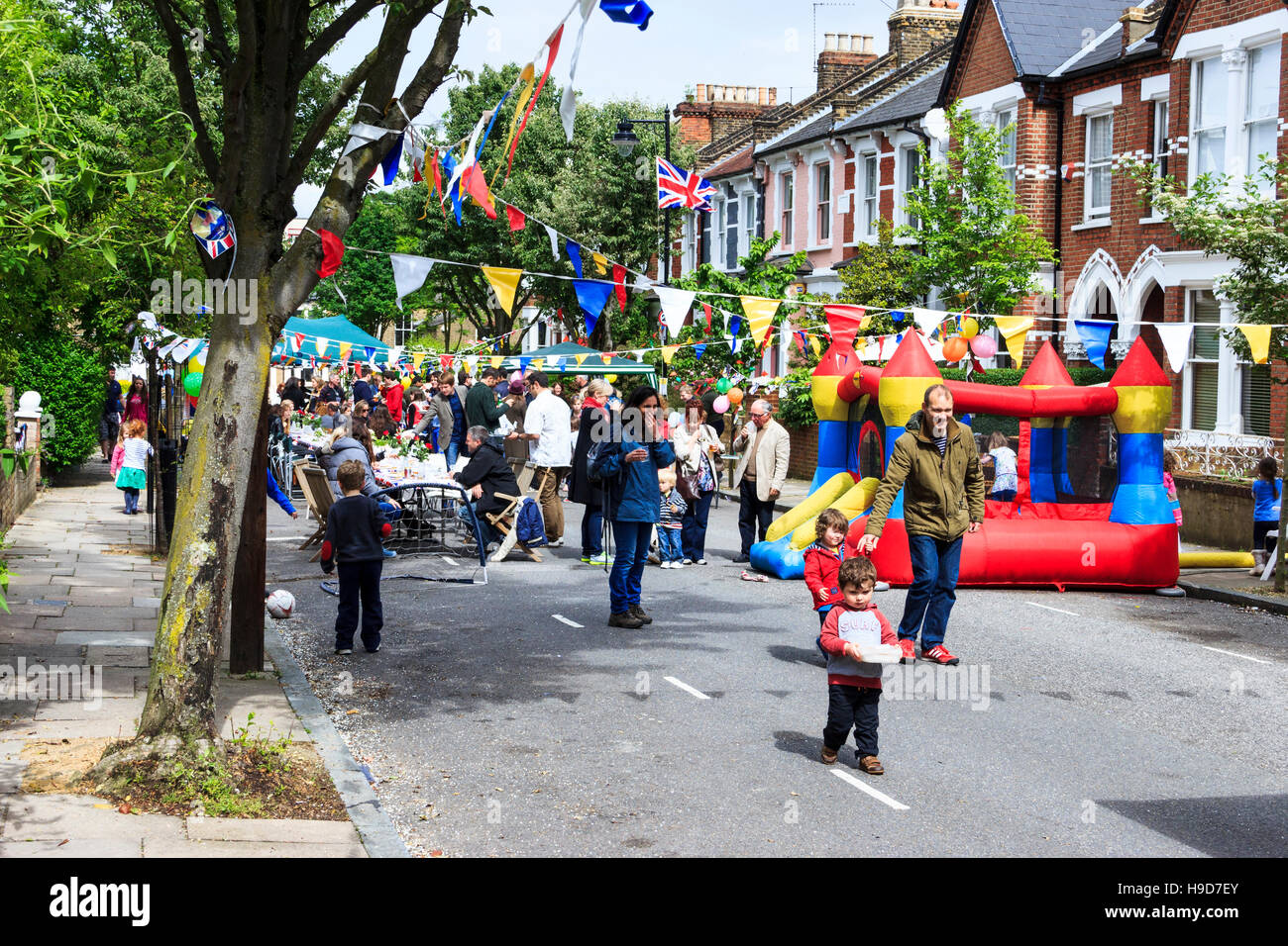 A street party marking the Queen's diamond jubilee in 2012, North London, UK Stock Photo