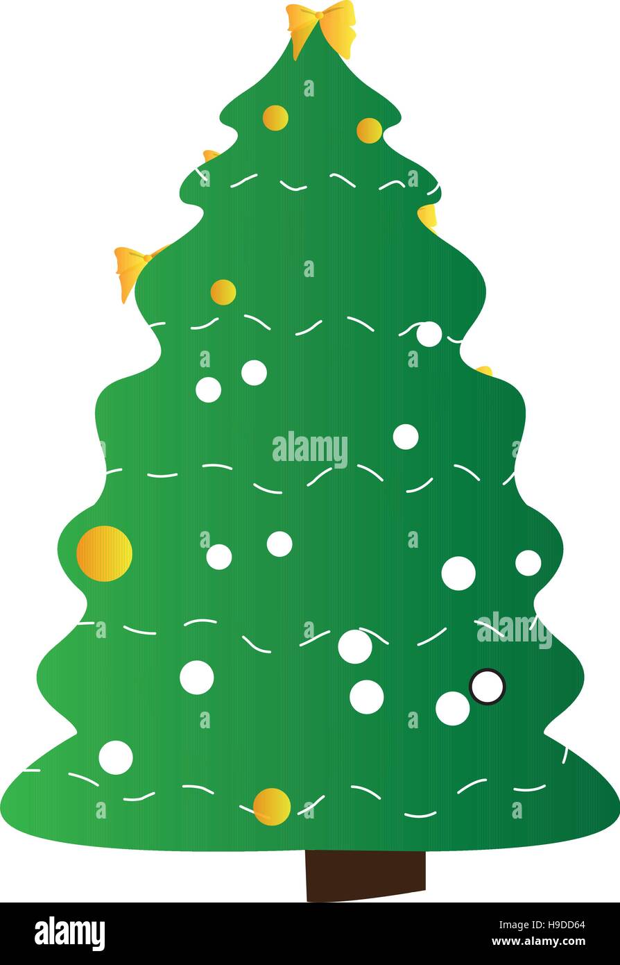 Isolated christmas tree with ornaments, Vector illustration Stock ...