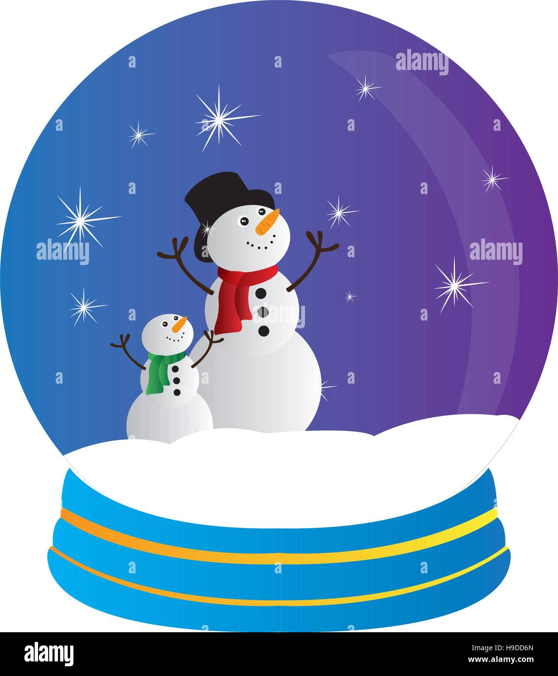 Isolated snow ball ornament with a pair of snowmen, Vector illustration Stock Vector