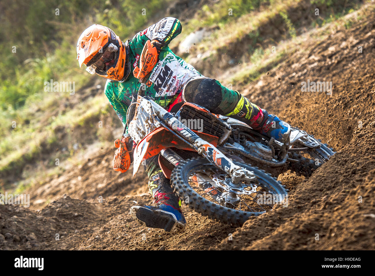 motocross rider in the race Stock Photo - Alamy
