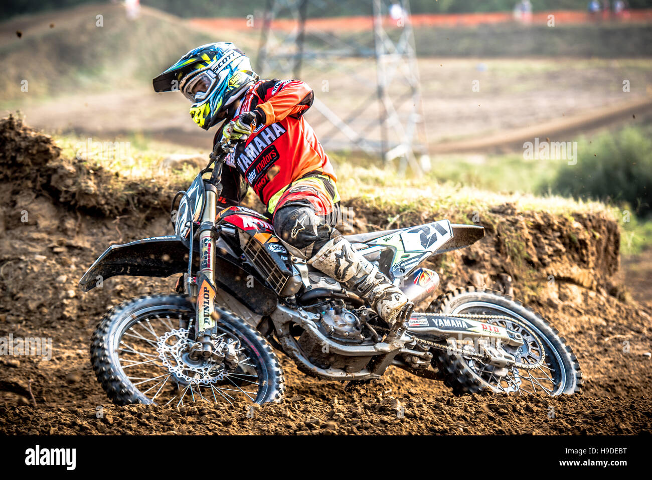 motocross rider in the race Stock Photo - Alamy