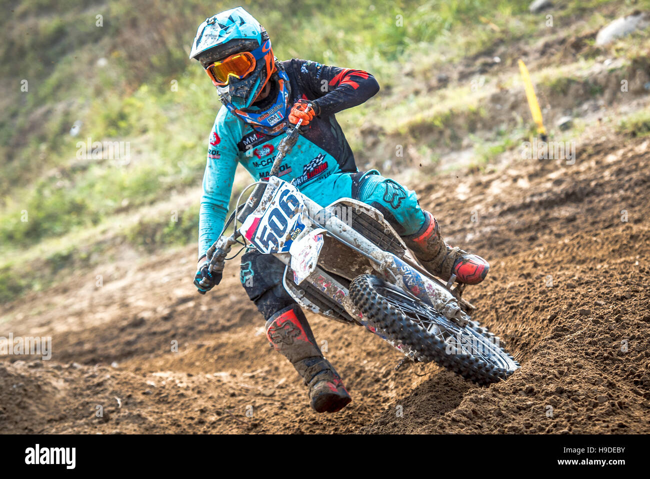 motocross rider in the race Stock Photo - Alamy
