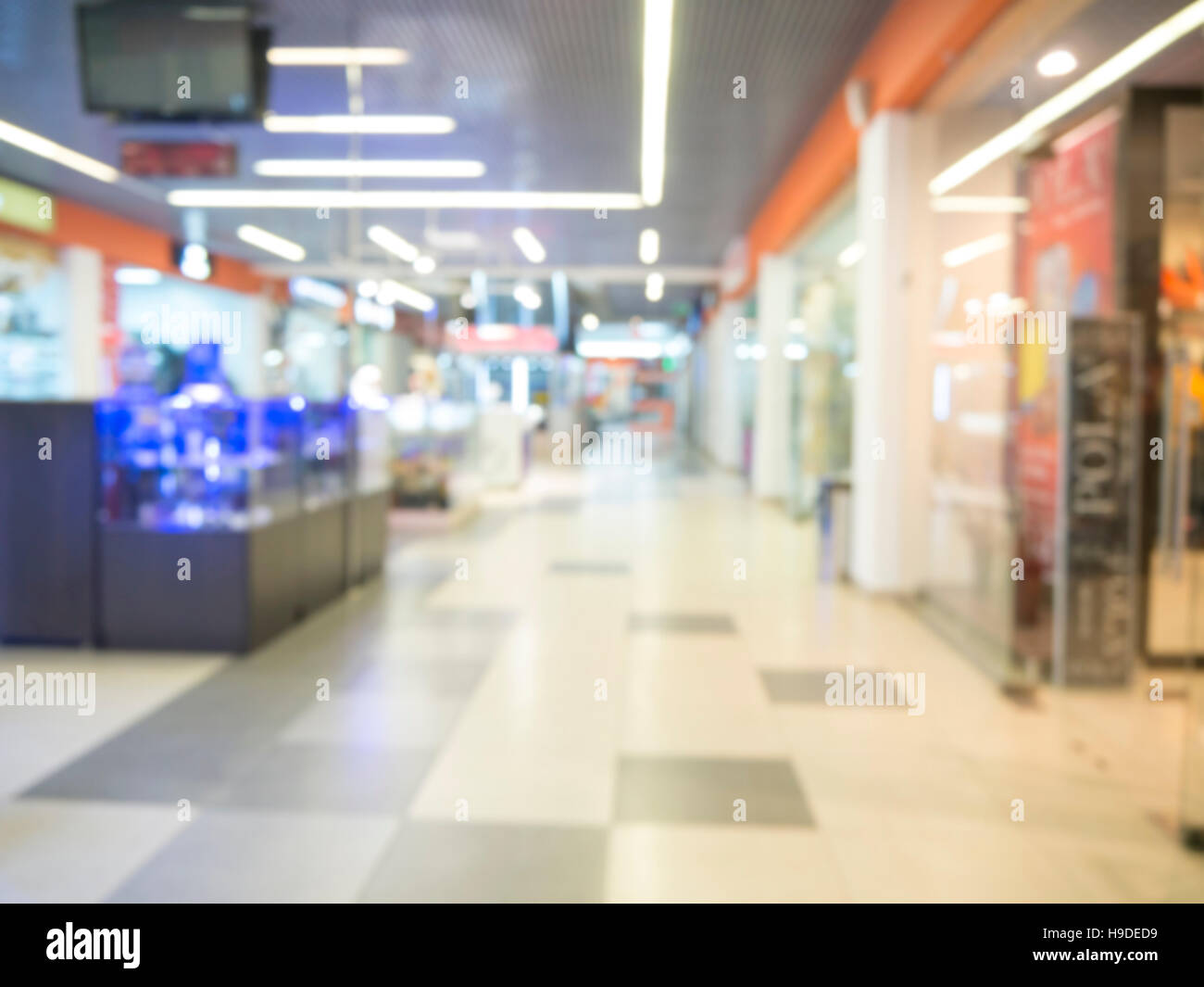 Abstract blurred background of shopping mall hall Stock Photo - Alamy