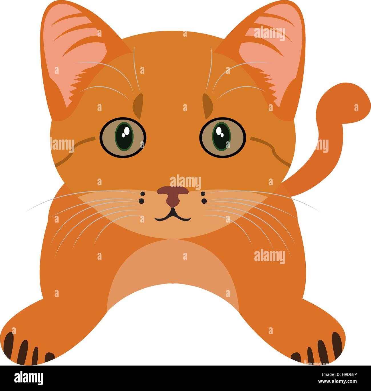 Isolated cute cat on a white background, Vector illustration Stock ...