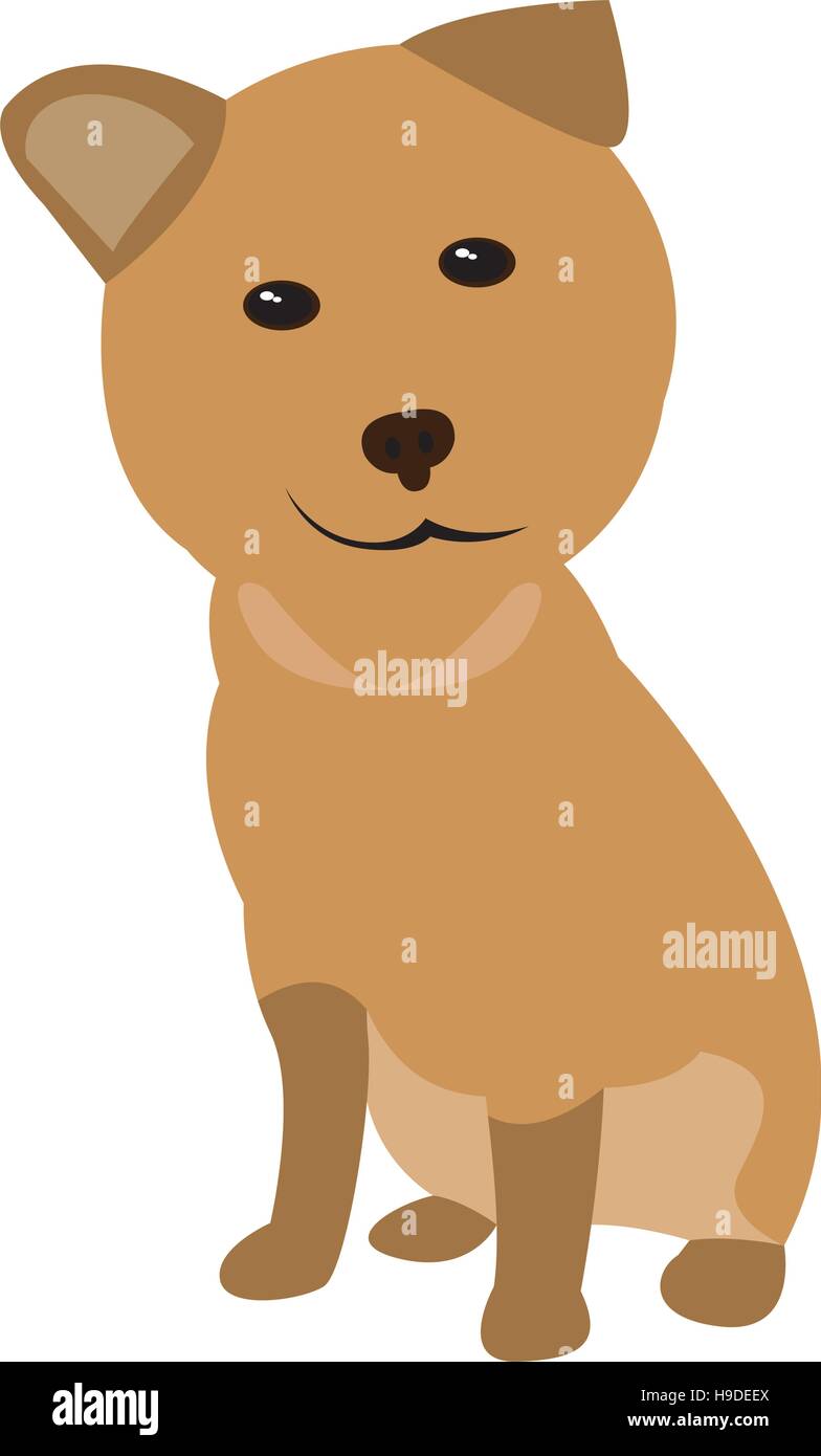 Isolated cute dog on a white background, Vector illustration Stock ...