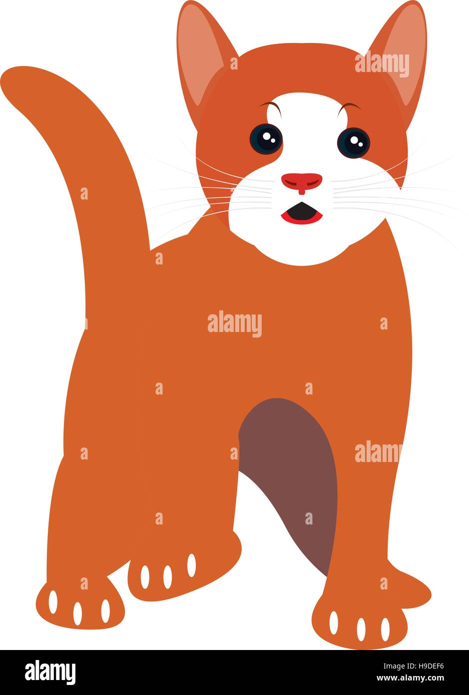 Isolated cute cat on a white background, Vector illustration Stock ...