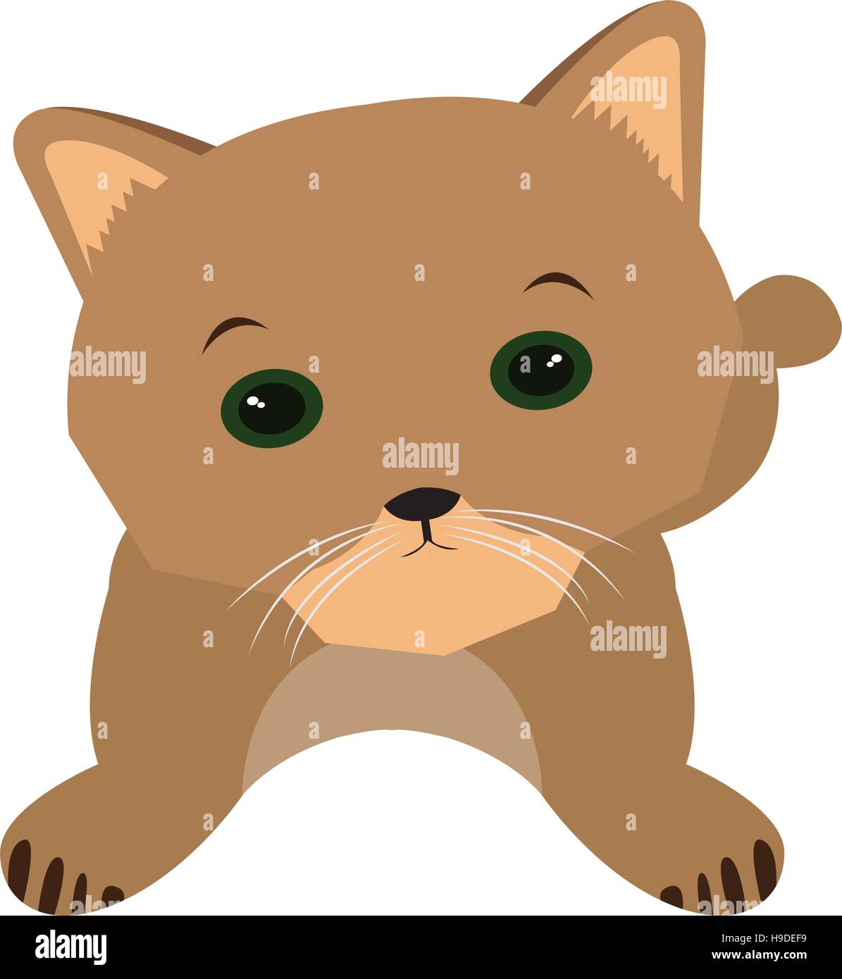 Isolated cute cat on a white background, Vector illustration Stock ...