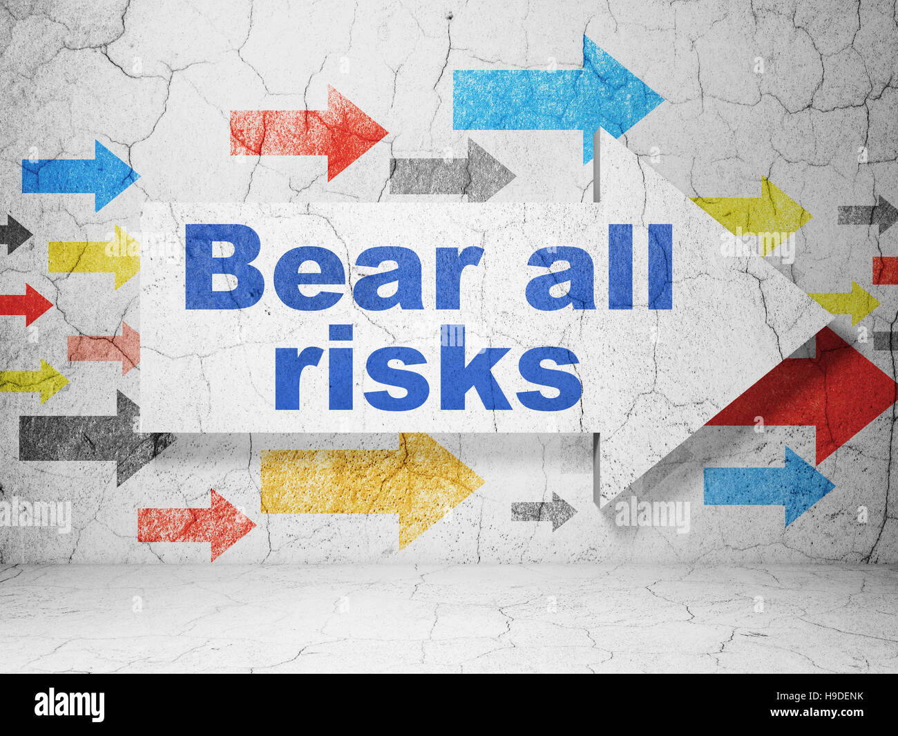 All Risks Background Insurance concept: arrow with Bear All Risks on grunge wall background ...