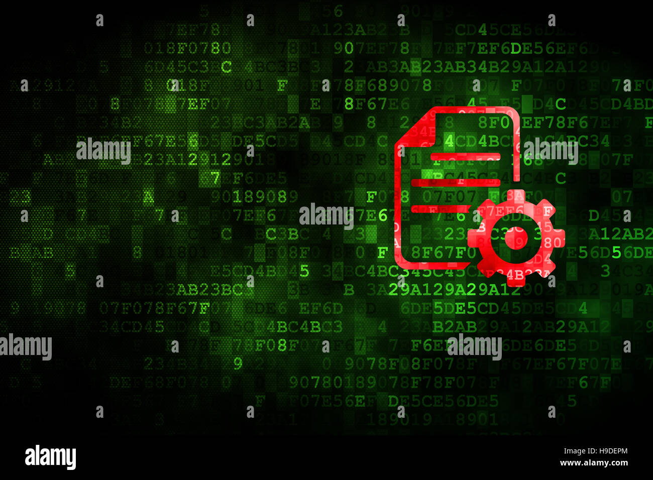 Programming concept: Gear on digital background Stock Photo - Alamy