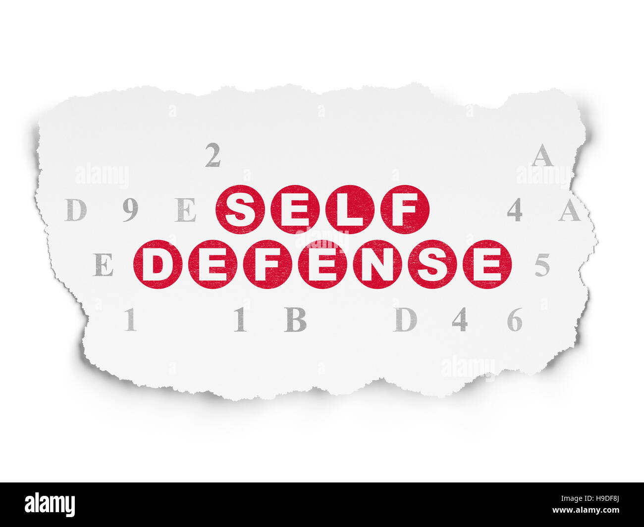 Protection concept: Self Defense on Torn Paper background Stock Photo ...