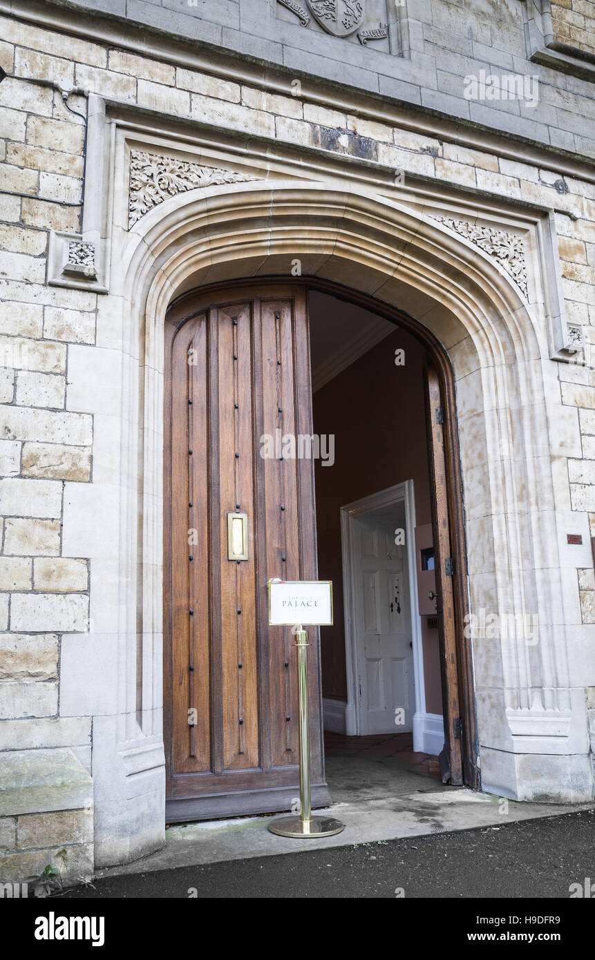 Entrance to the old palace at the medieval cathedral, Lincoln, England. Stock Photo