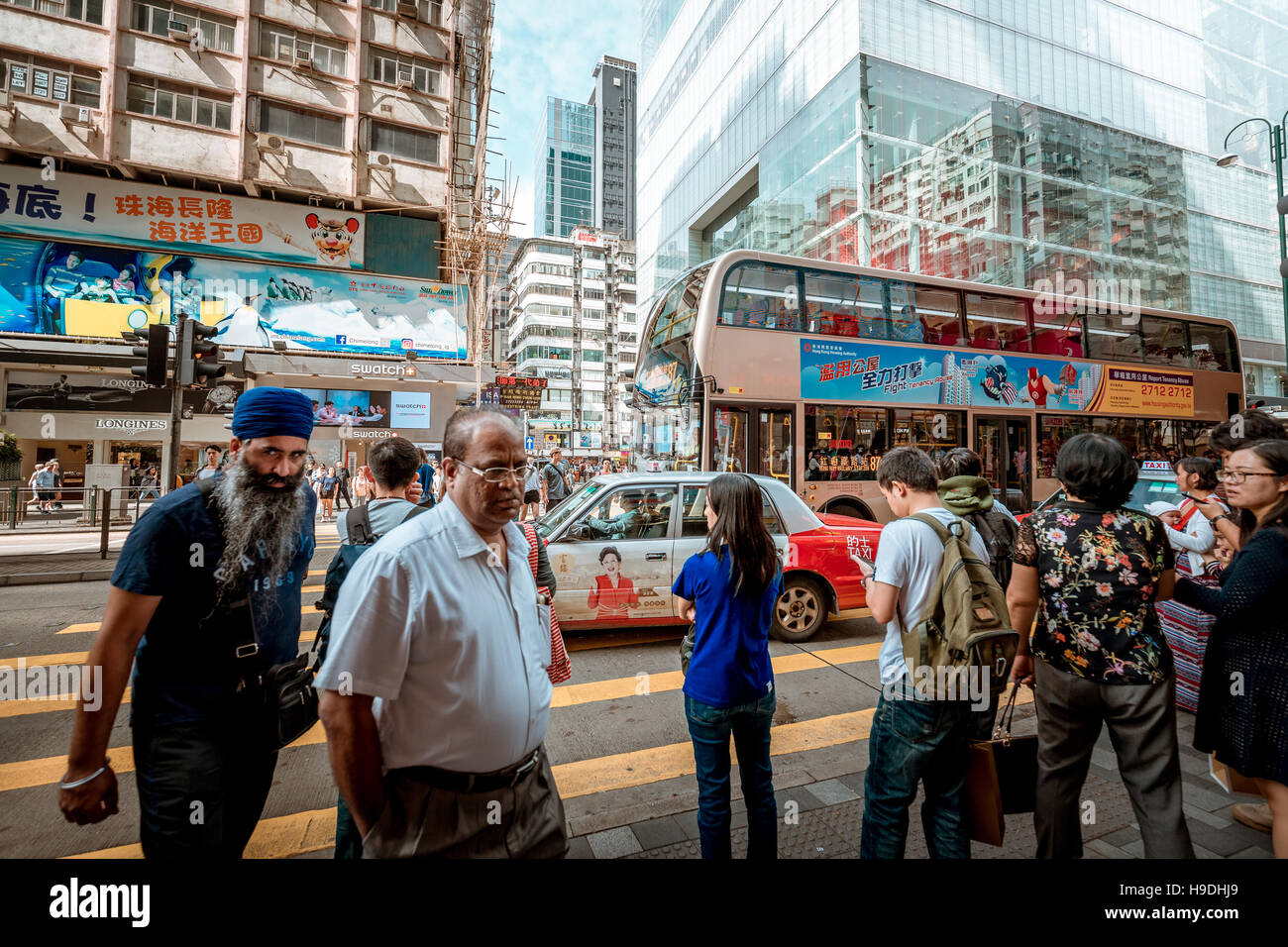 Street Hong Kong famous Nathan Road Tsim Sha Tsui Stock Photo - Alamy