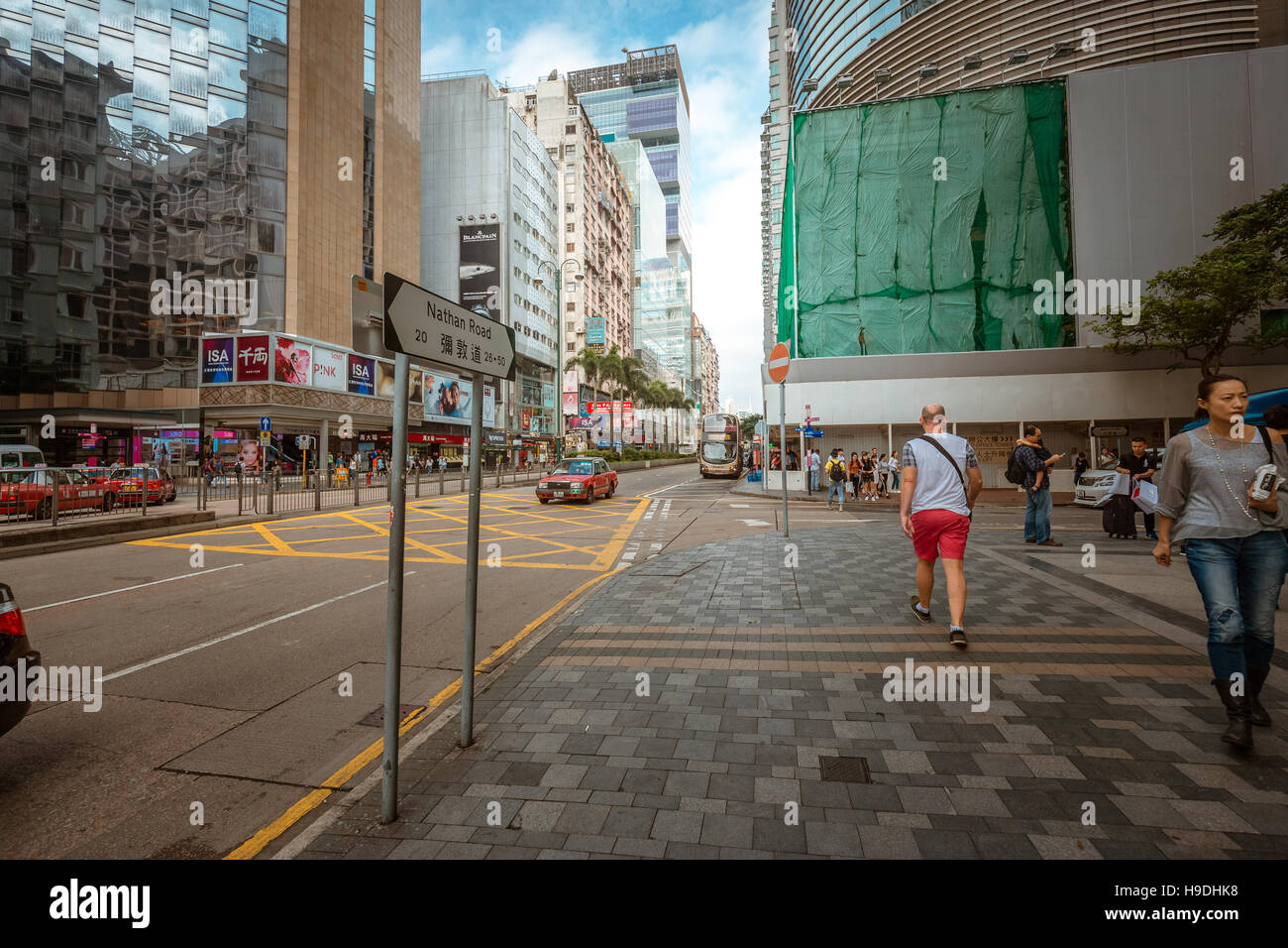 Street Hong Kong famous Nathan Road Tsim Sha Tsui Stock Photo - Alamy