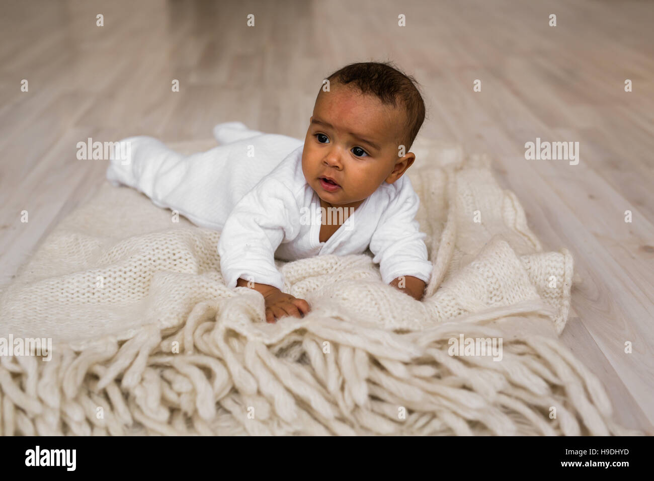 Portrait of a mixed race baby boy Stock Photo Alamy
