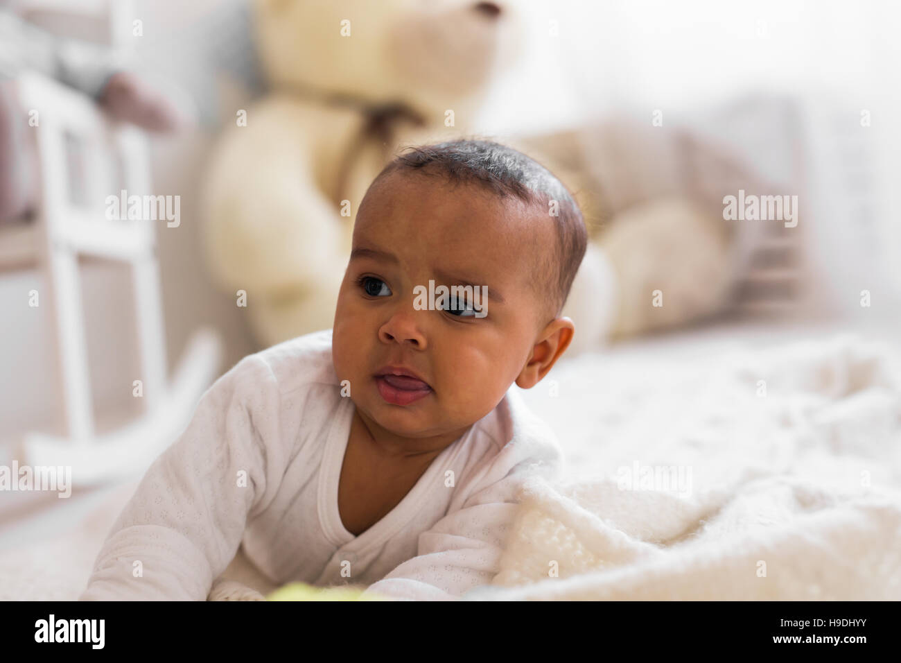 Portrait of a mixed race baby boy Stock Photo Alamy
