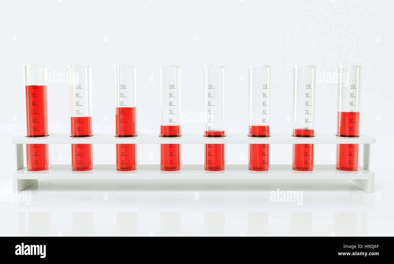 Blood sample in test tube - 3d rendering Stock Photo