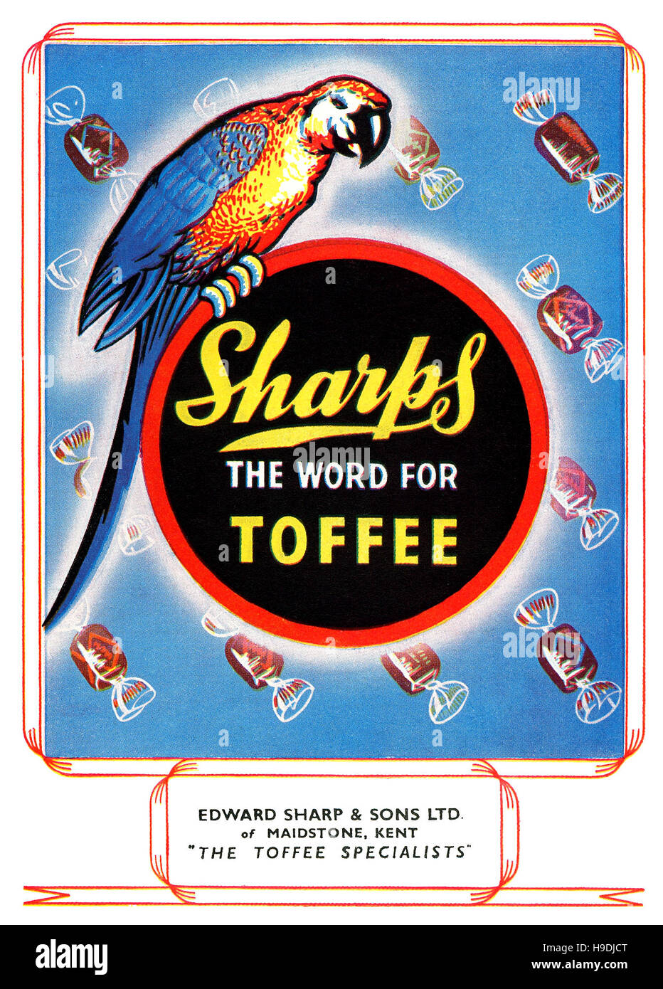 1947 British advertisement for Sharps Toffee Stock Photo
