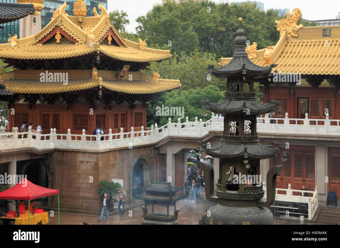 China, Shanghai, Jing'an Temple, Stock Photo
