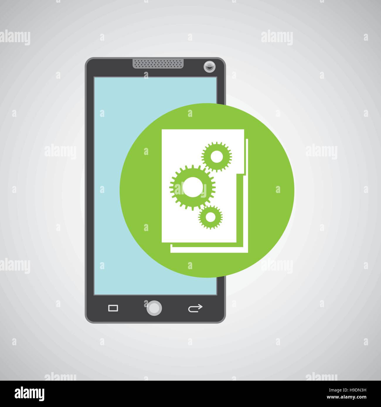 smartphone app development folder gear vector illustration eps 10 Stock ...